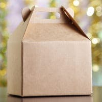 package with glitter background