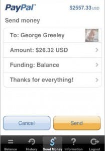 PayPal Send Money iPhone App